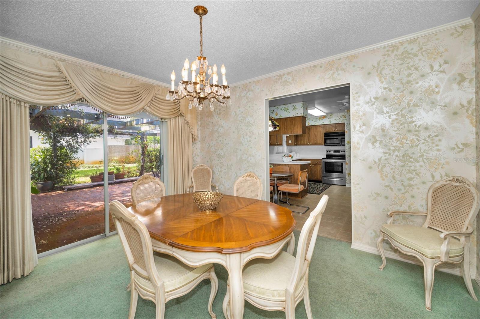 formal Dining Room over looking brick patio