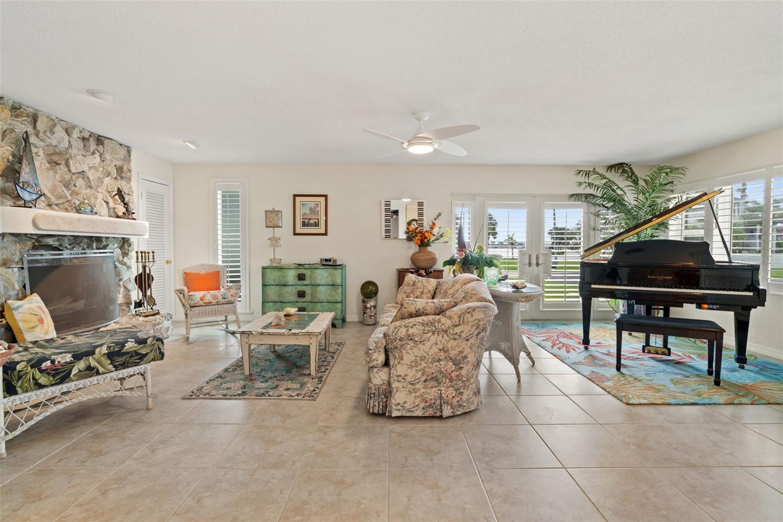 Living Room (Stone Fireplace)