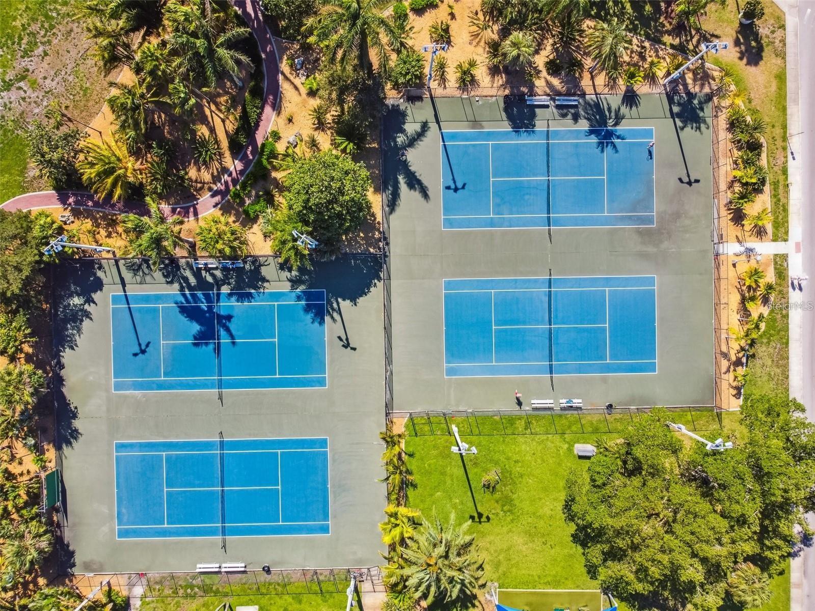 Tennis courts across the street.