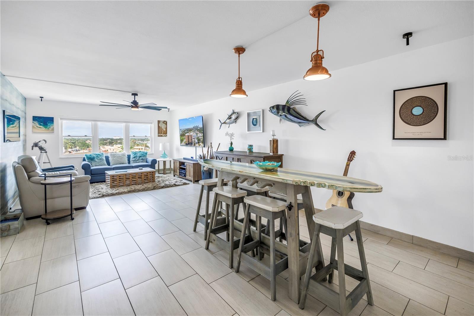 Tile floors throughout.