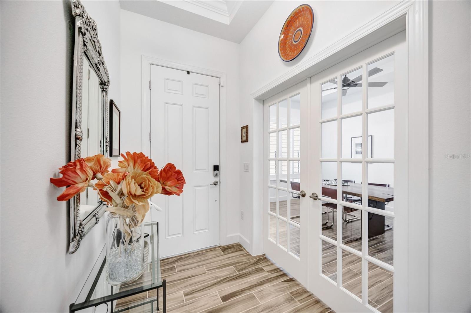 Foyer with Office/Den double glass doors