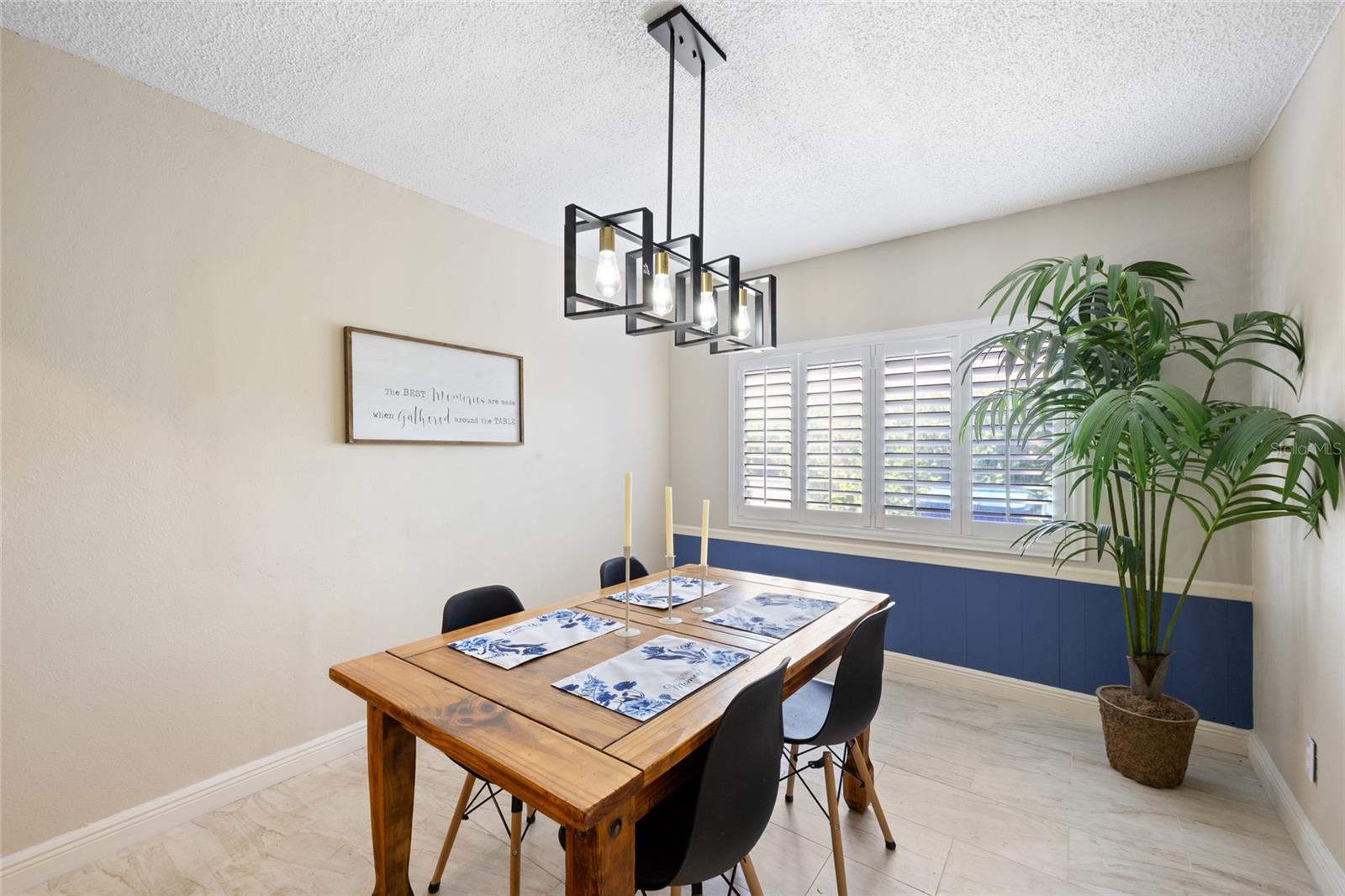 Dining open to family room makes for perfect entertaining