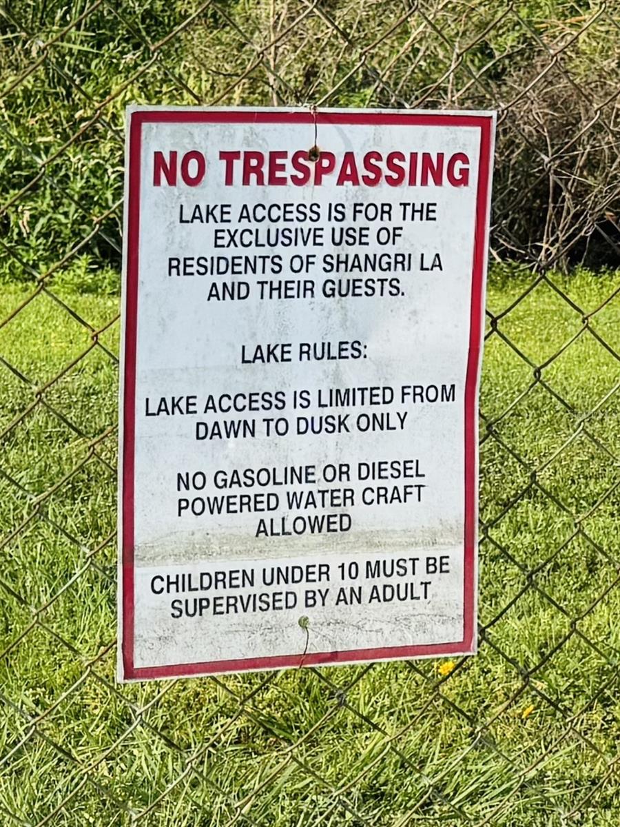 Lake Access Guidelines