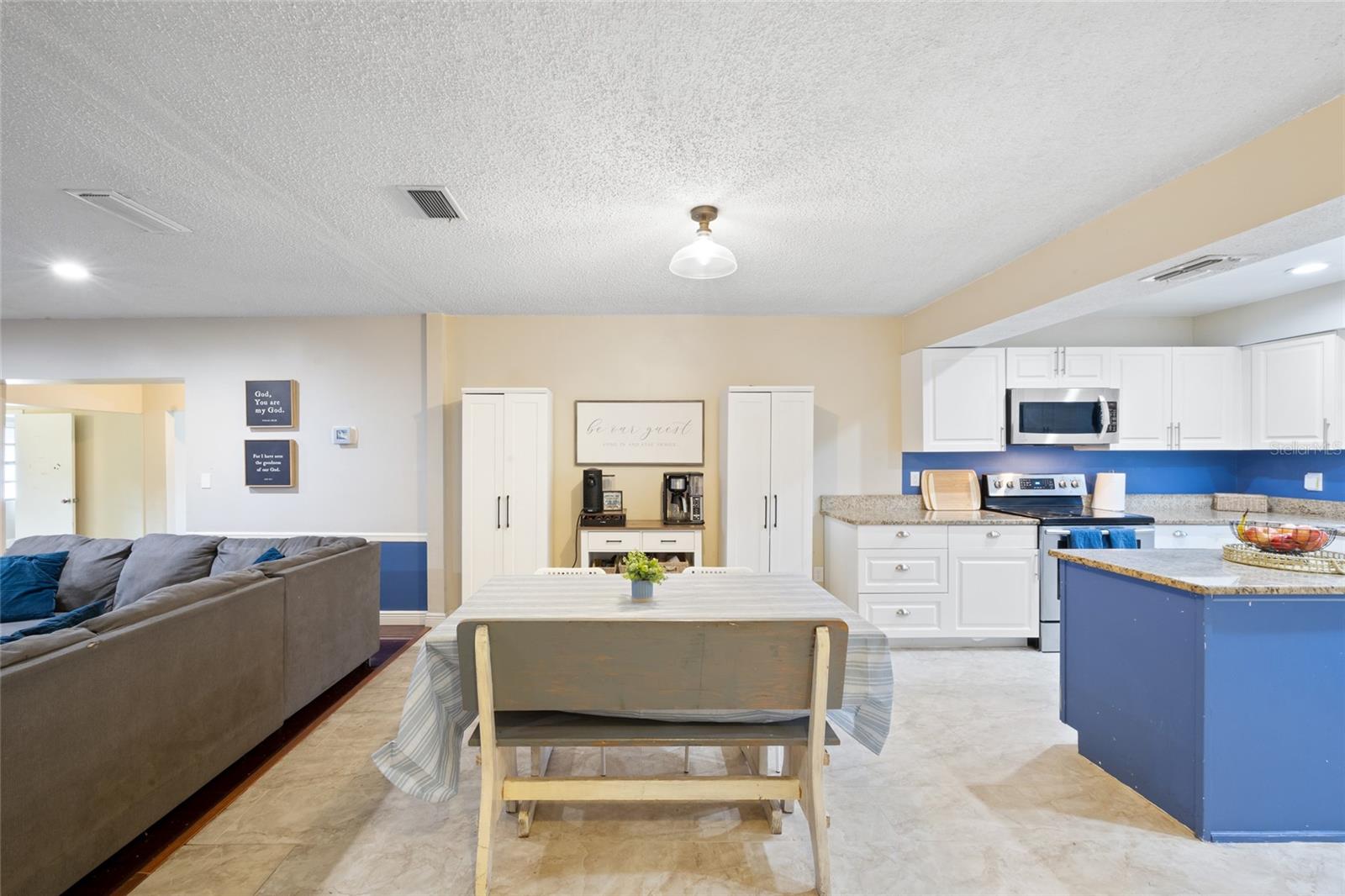 Family room open to kitchen