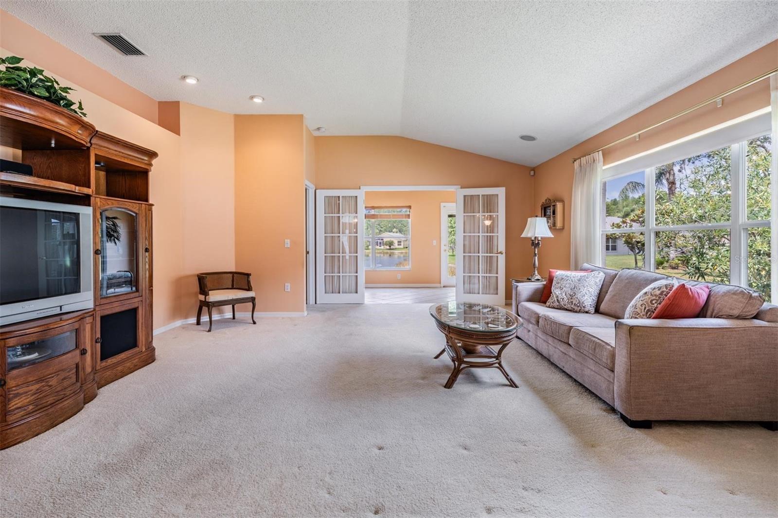 French doors lead to Florida room