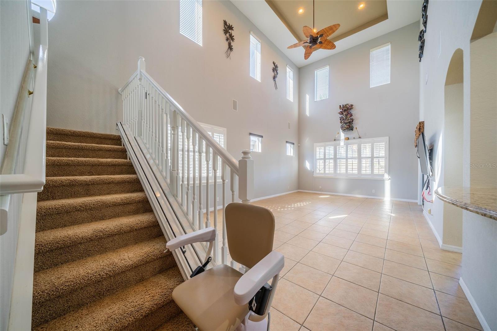Stairway to upstairs suite