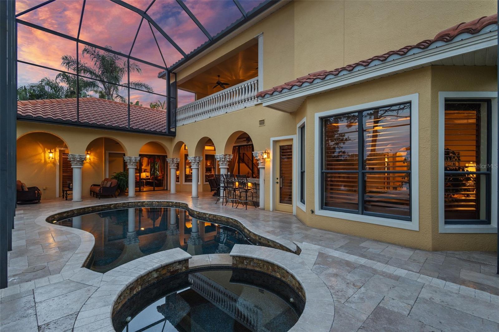 Two story lanai area.
