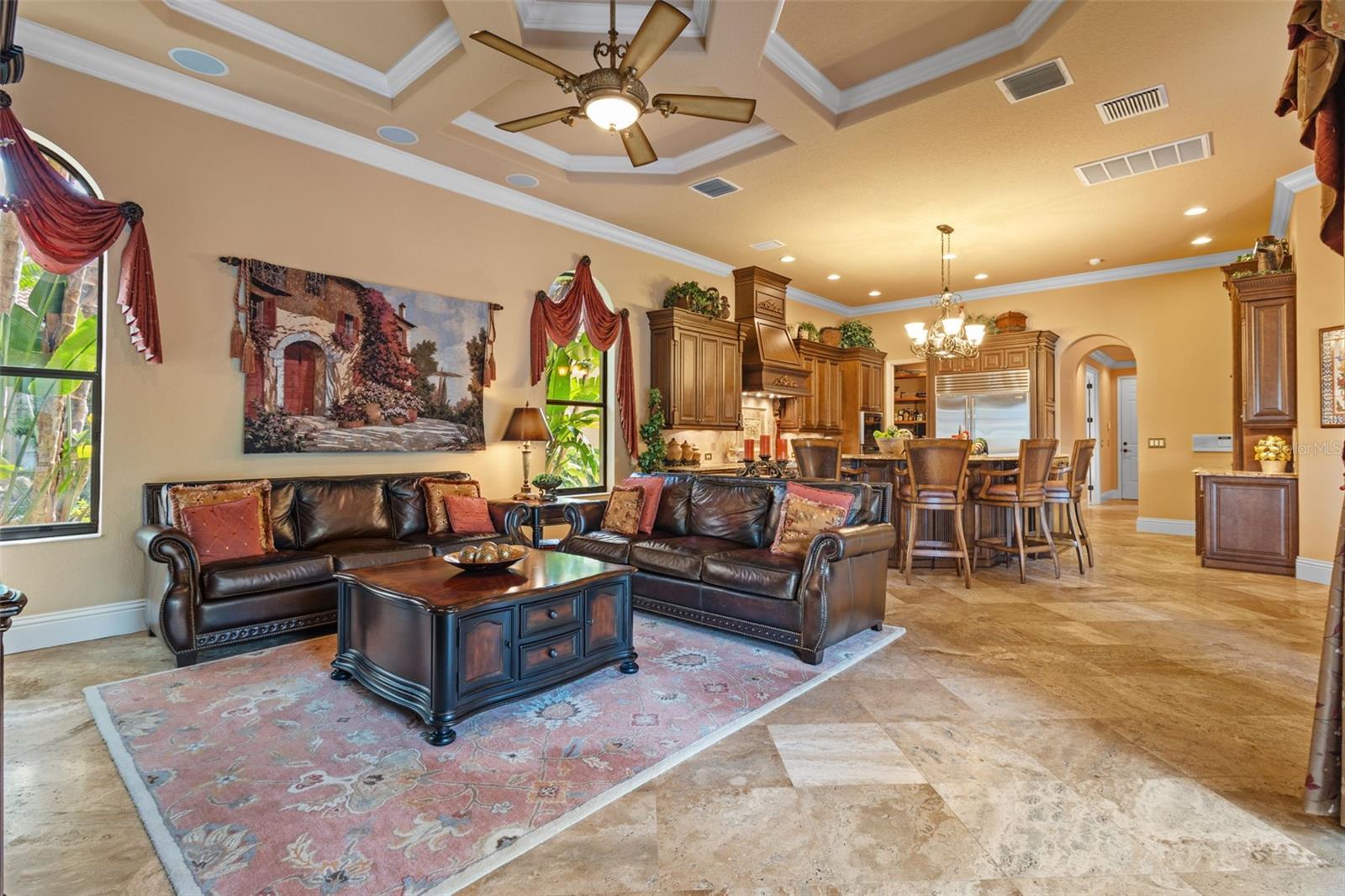 Family room/kitchen area.