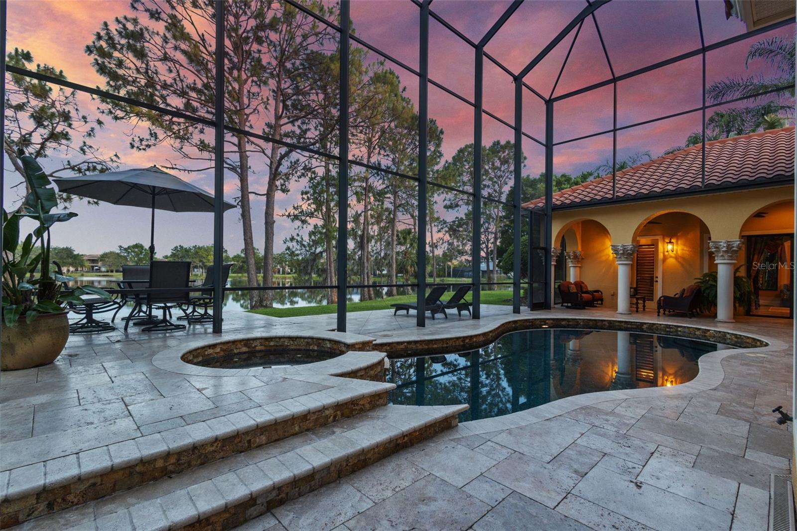 Two story lanai area.