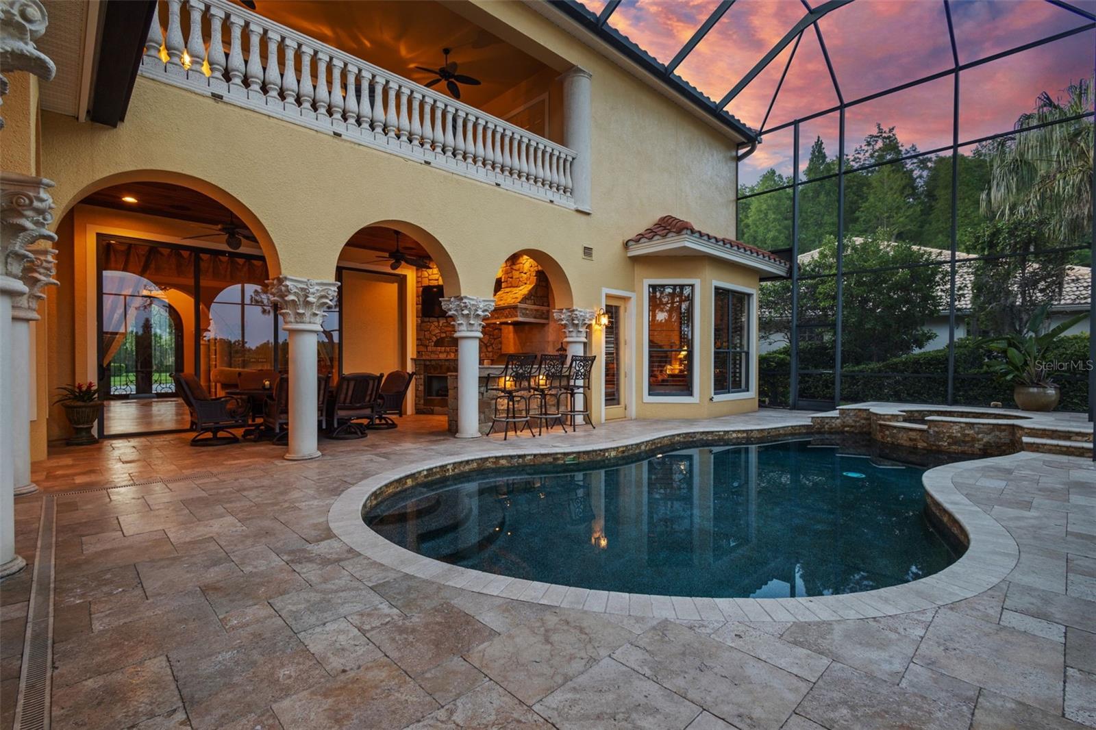 Two story lanai area.