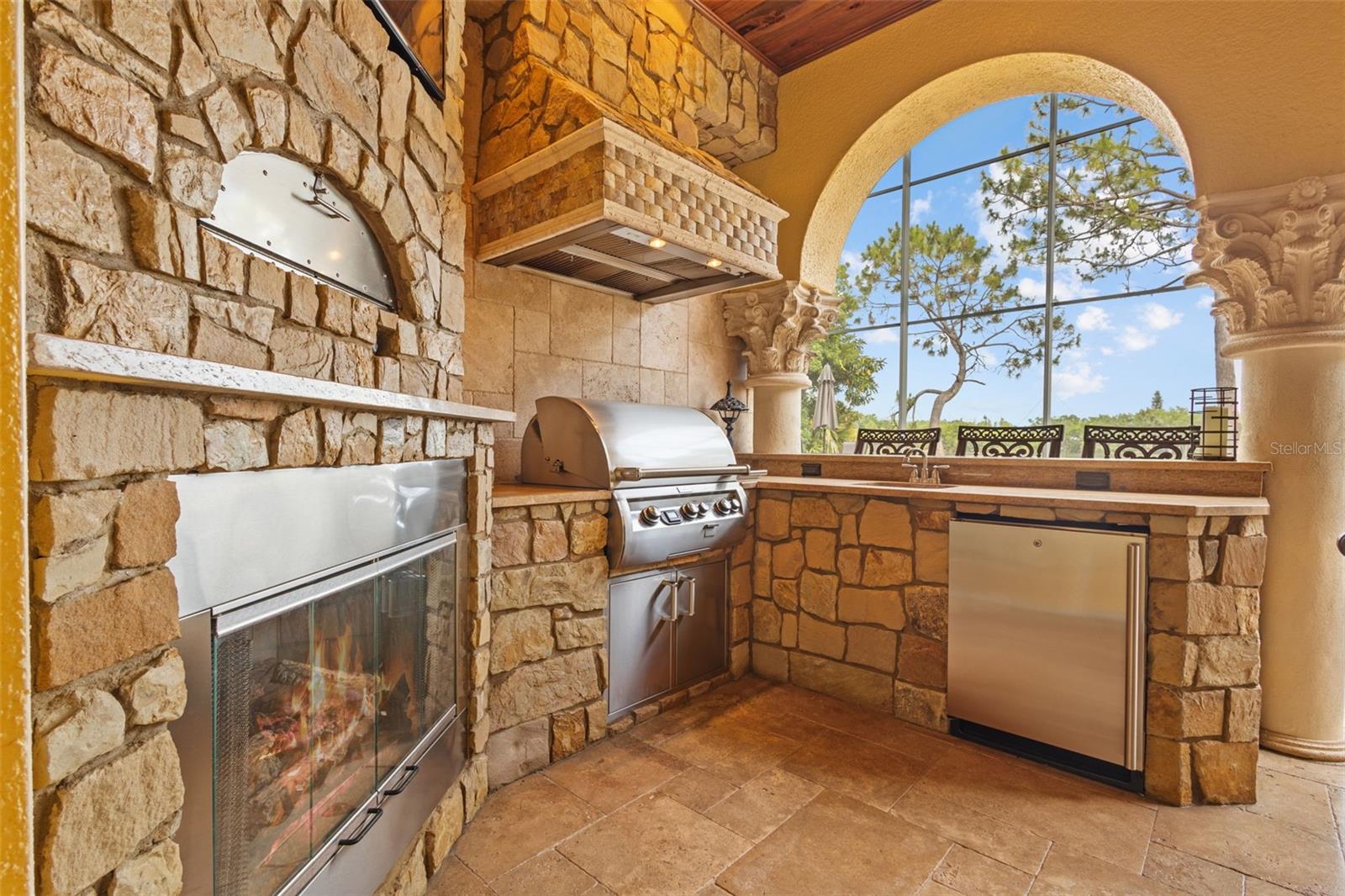 Outdoor kitchen.