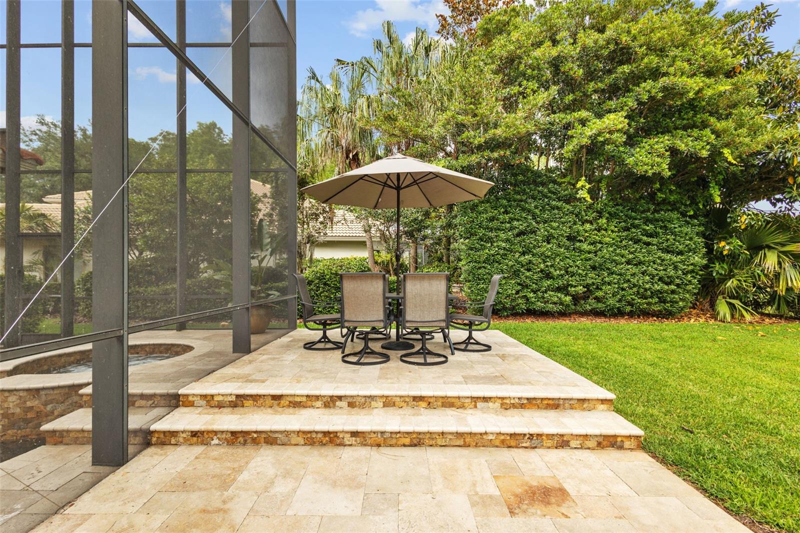 Lake front seating area.