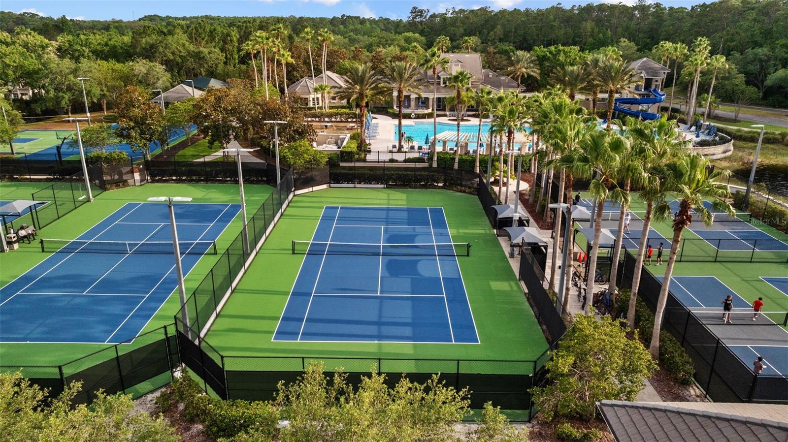Tennis courts.