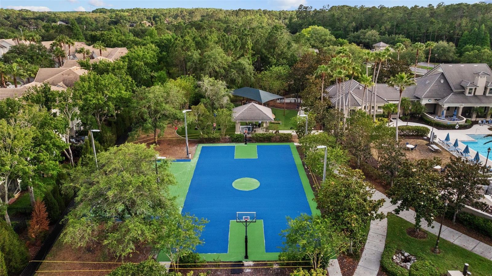 Basketball courts.