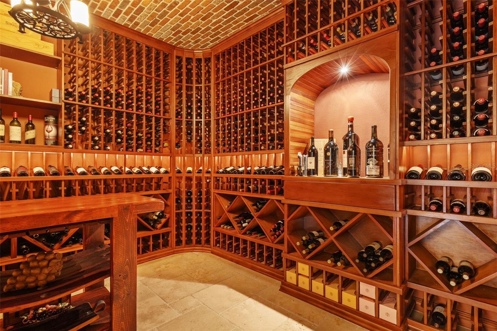 ustom built 1600 bottle climate controlled wine cellar.