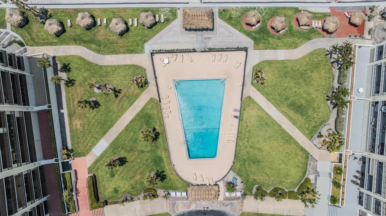 Aerial view of the pool