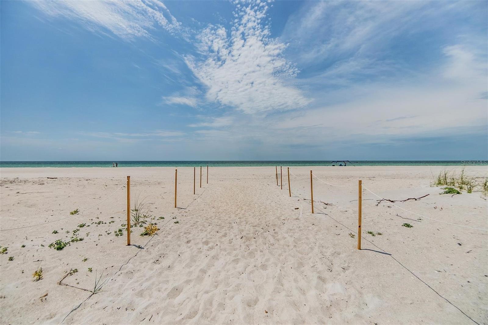 Walk out right onto the beach