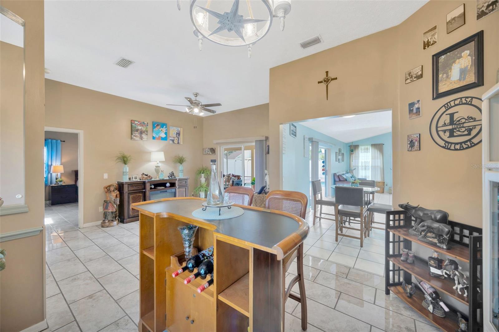 Bar looking into Kitchen