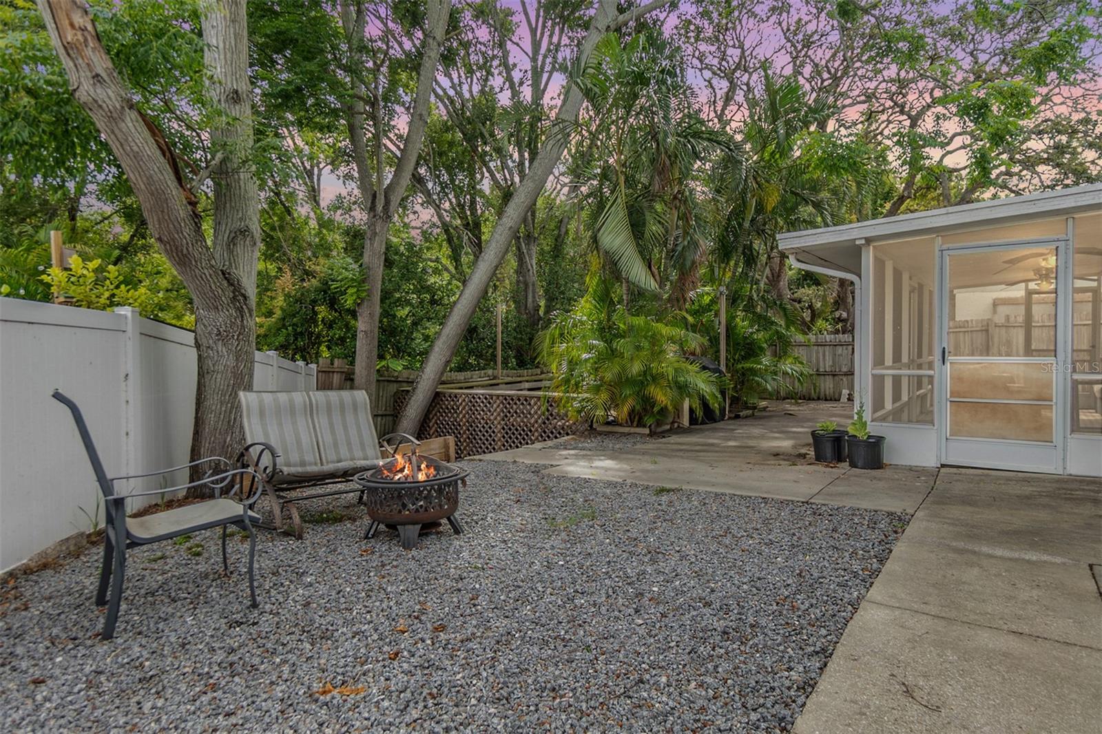 Back yard and side yard