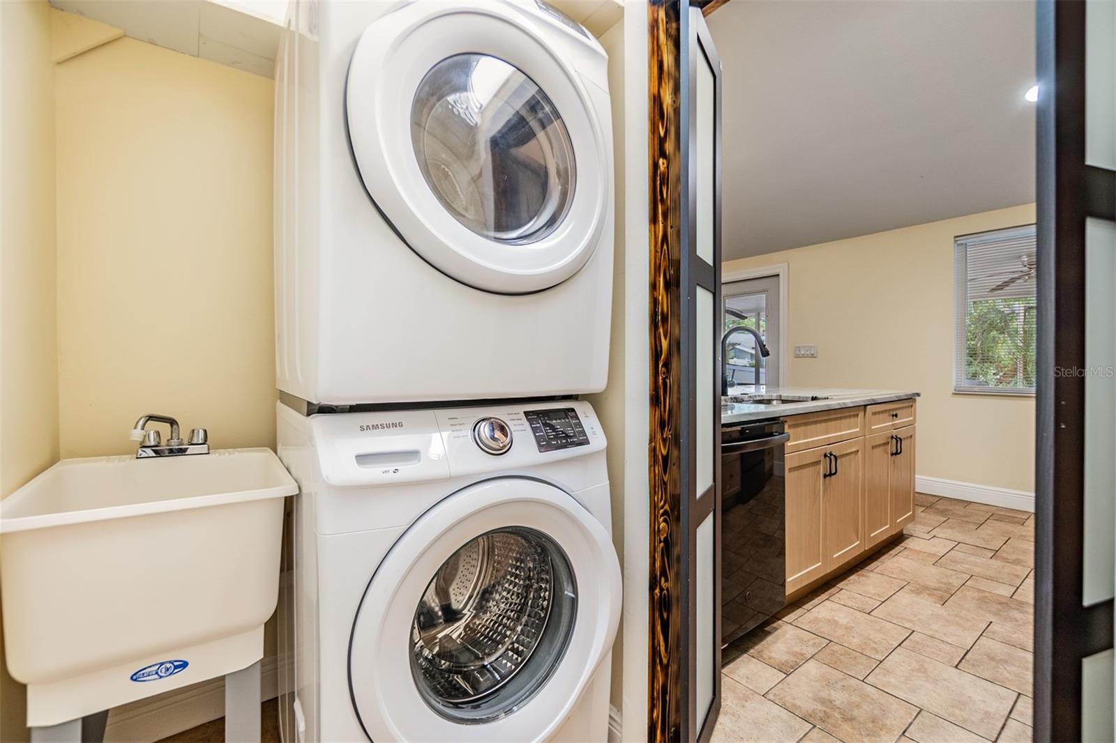 Laundry room and sink off of the kitchen