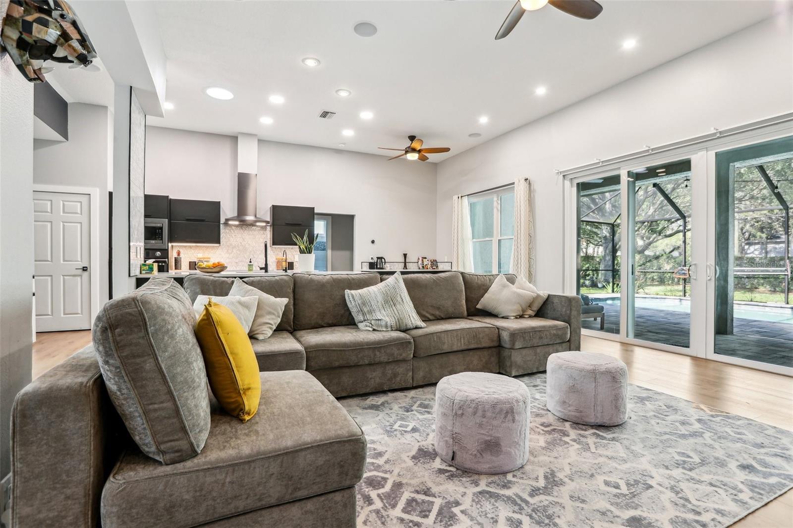 Family Room with large sliders
