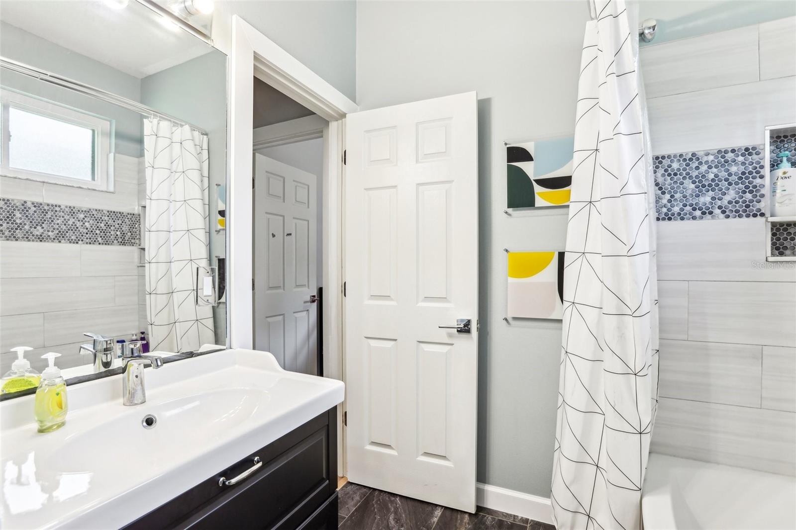 Spacious guest bathroom