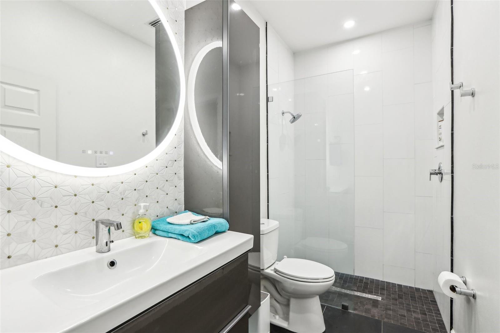 Spacious remodeled Guest bathroom