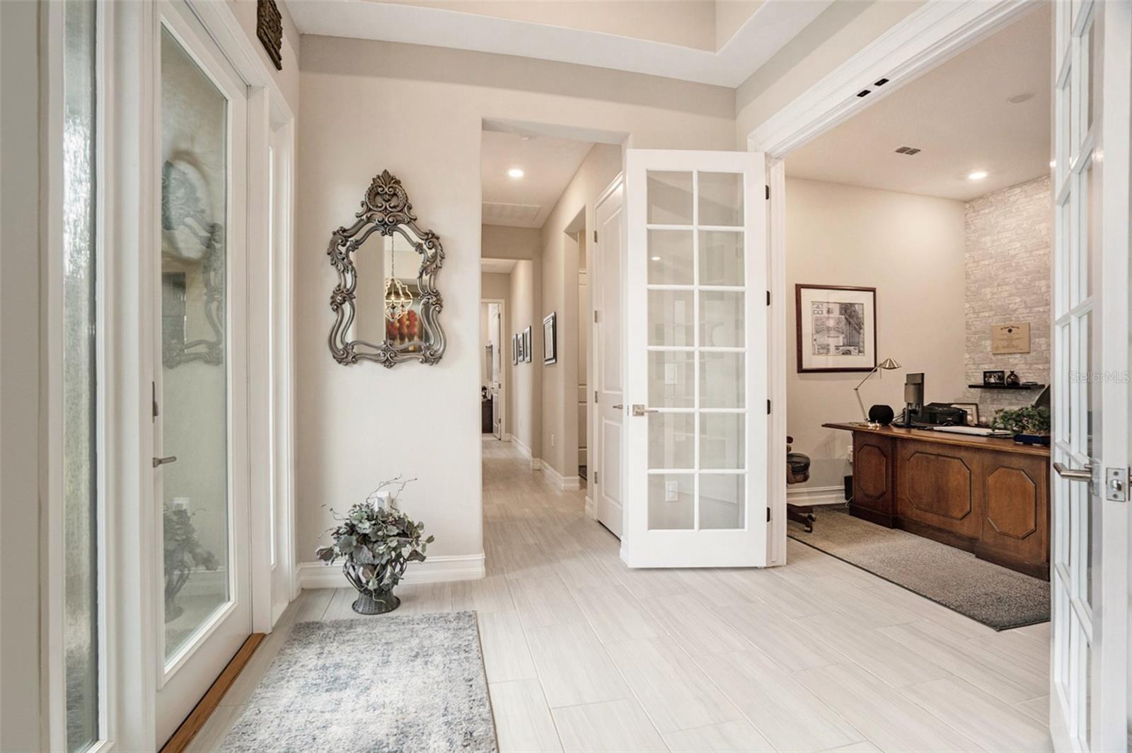 Entry Foyer with view         of the office