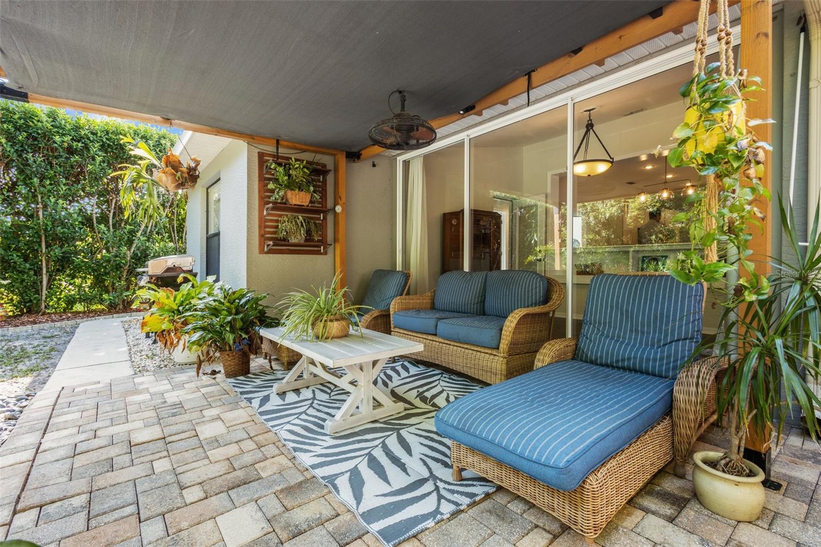 Backyard covered pergola