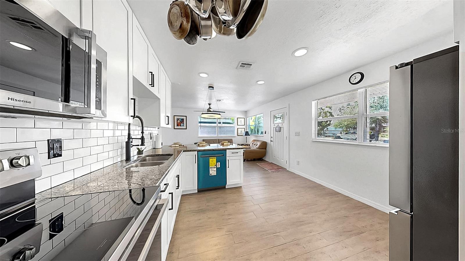 Kitchen and front windows