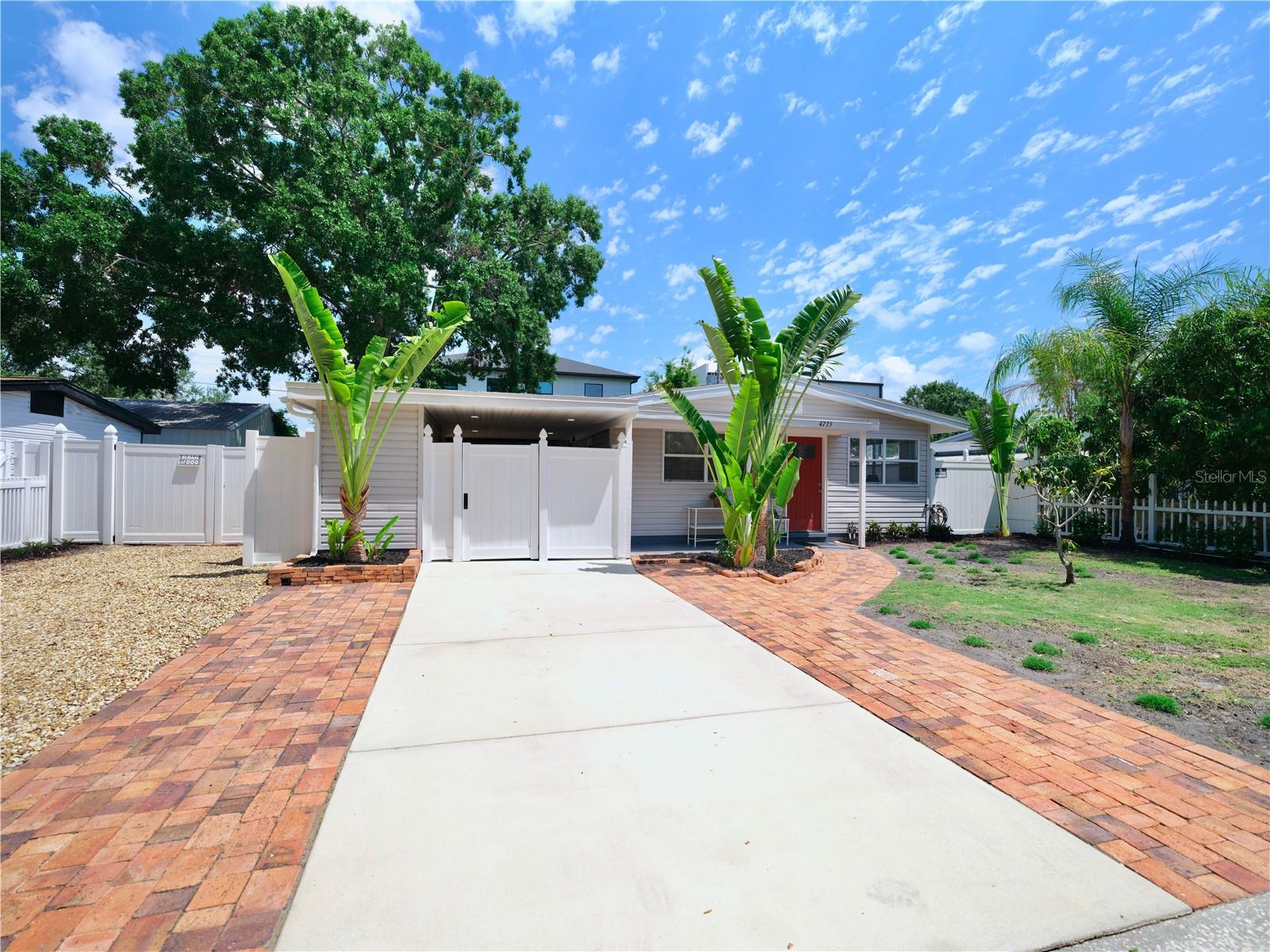 Front View and Driveway