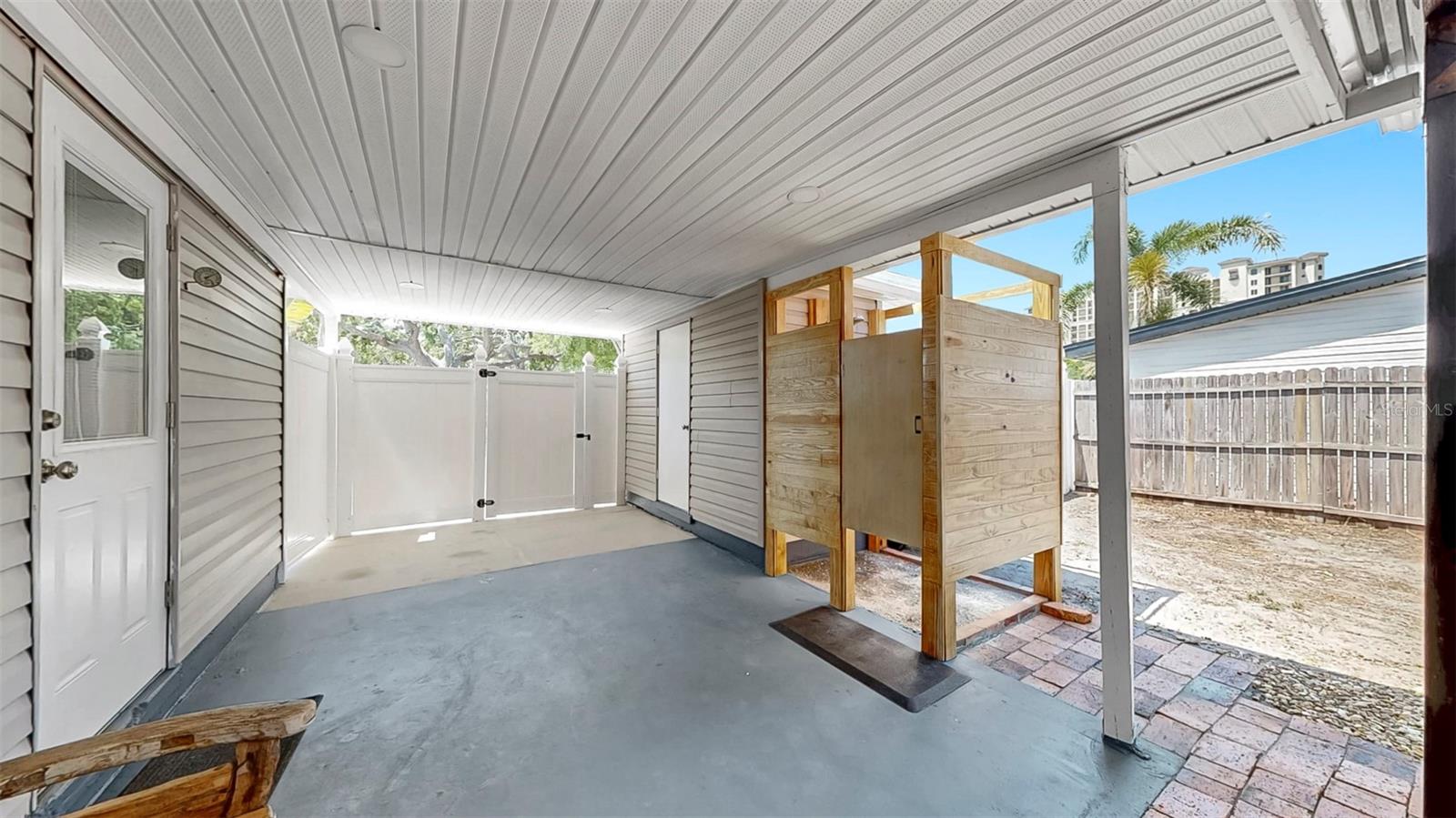 Carport and outdoor shower