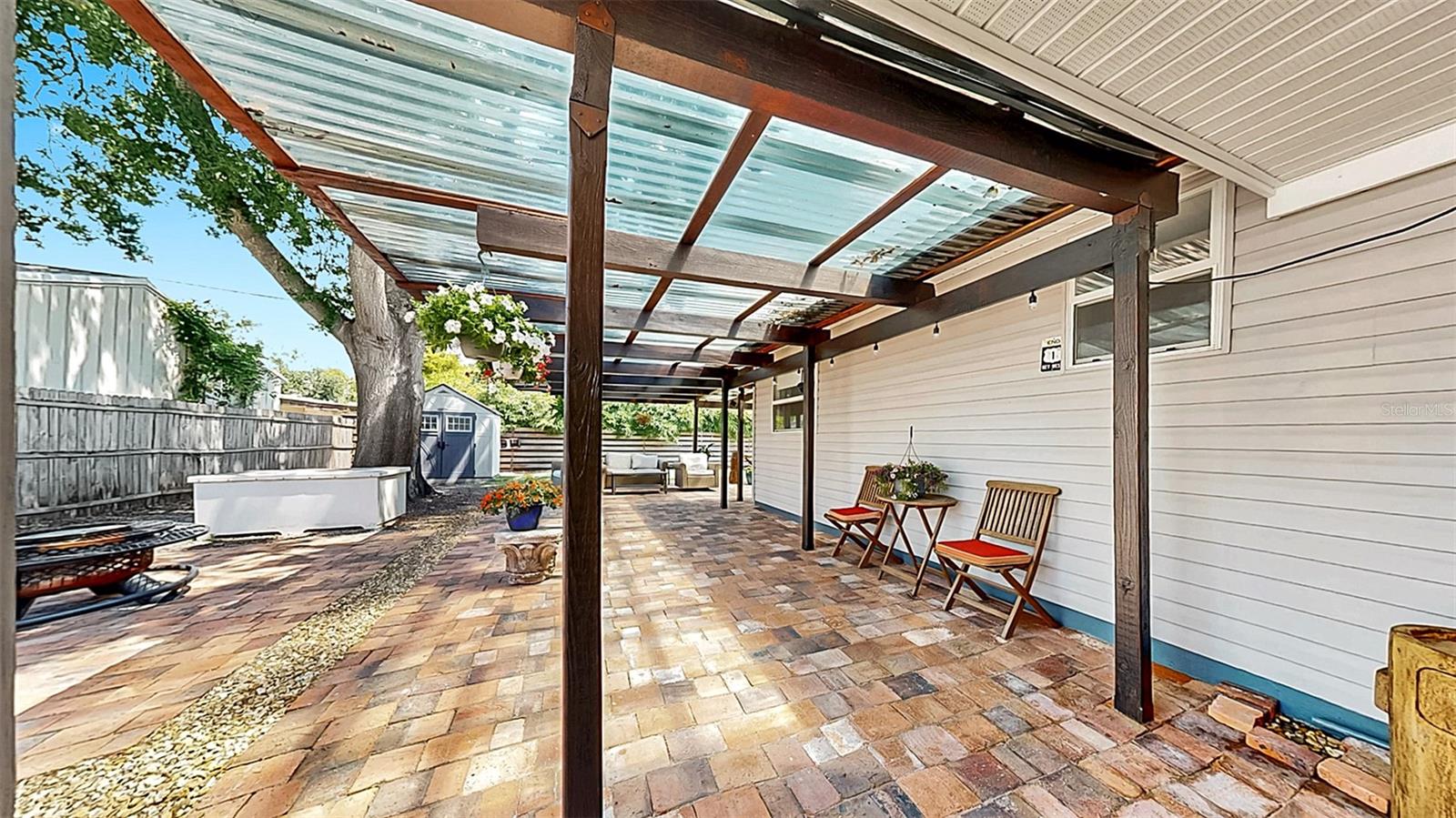 Covered Patio and Bricks