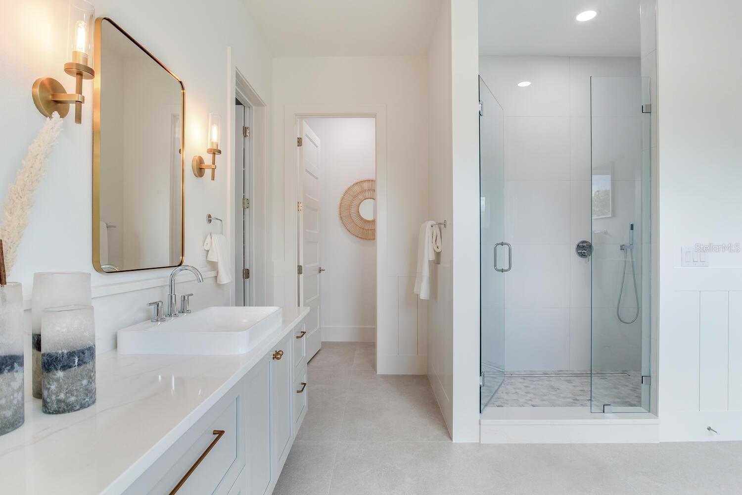 primary bath has a separate water closet attached