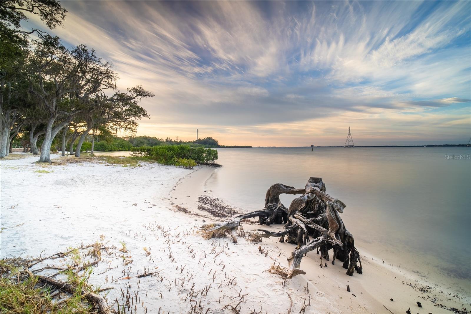 Mobbly Bayou Preserve is at the end of Shore Dr, a short drive, and has natural beach areas