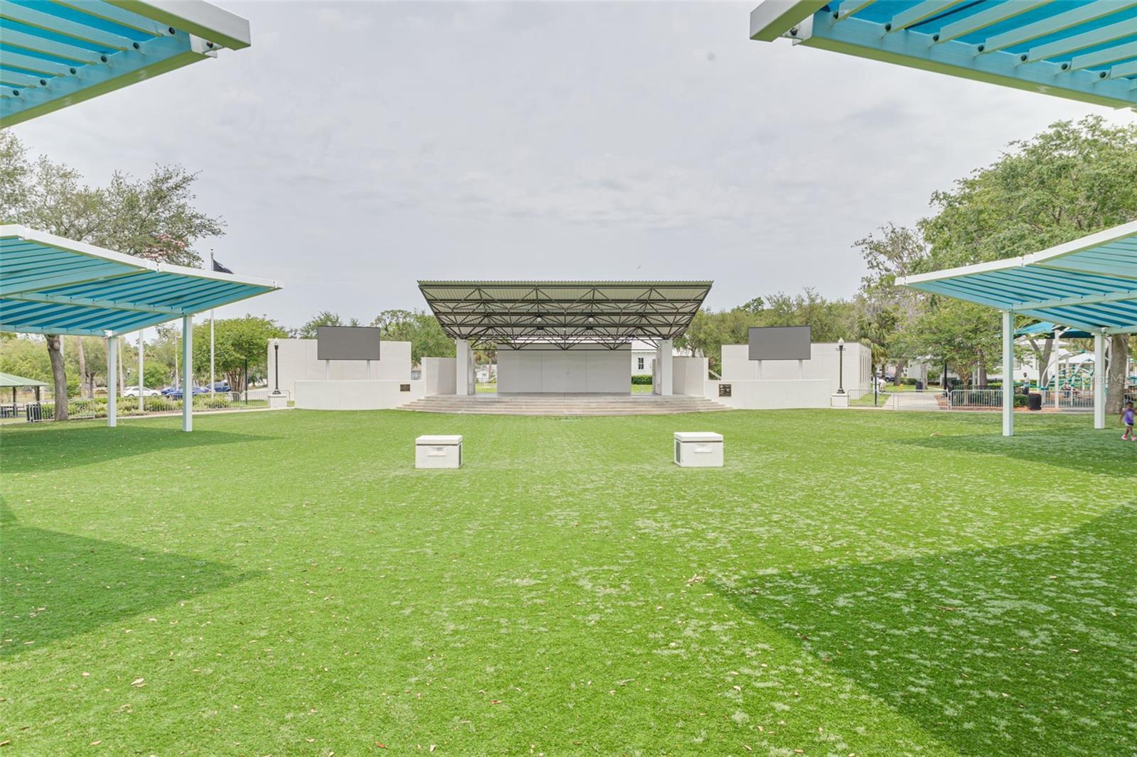 Sim's Park bandstand / stage   located in  the heart of Historical Downtown New Port Richey