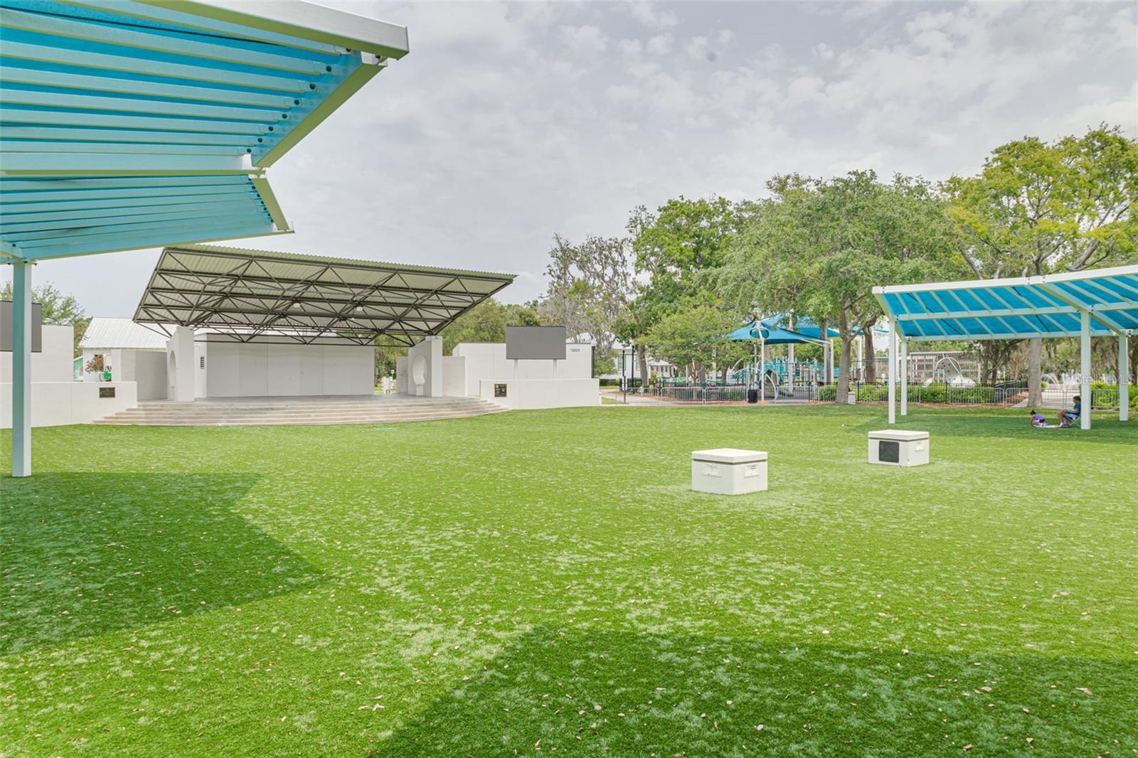 Sim's Park bandstand / stage   located in  the heart of Historical Downtown New Port Richey