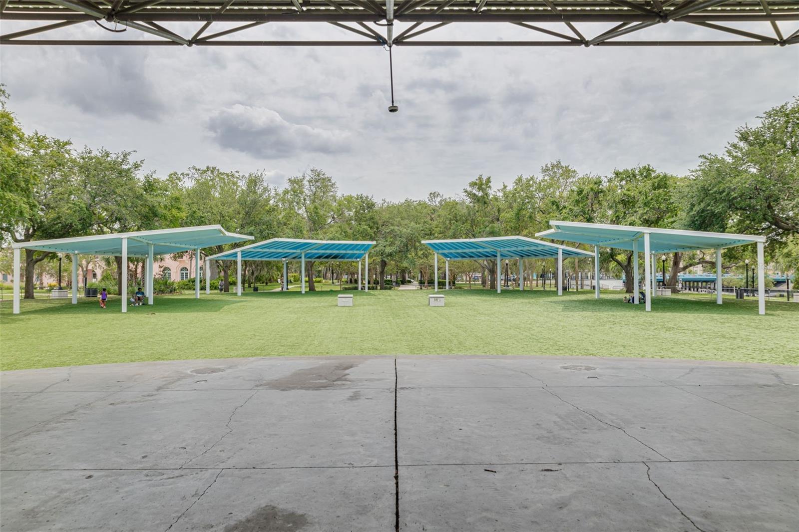 Sim's Park bandstand / stage   located in  the heart of Historical Downtown New Port Richey