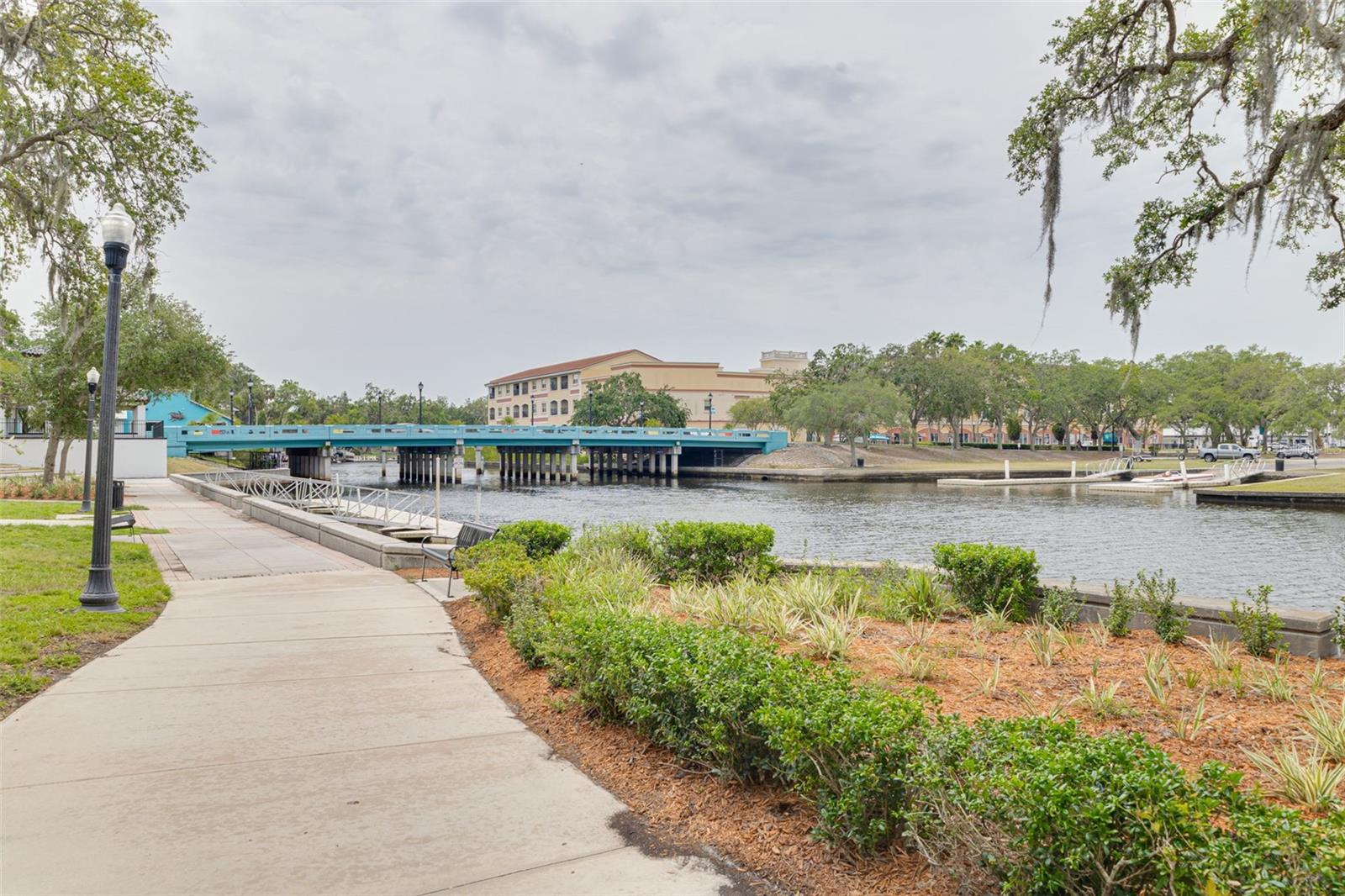 Sim's Park bridge and public boat ramp located in  the heart of Historical Downtown New Port Richey