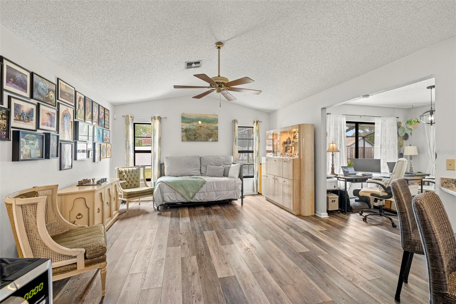 View into large family room.