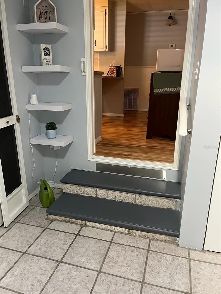 Doorway from guest bedroom (flex-room) to kitchen.