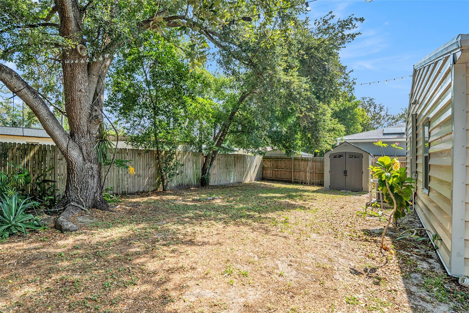 Fully fenced backyard