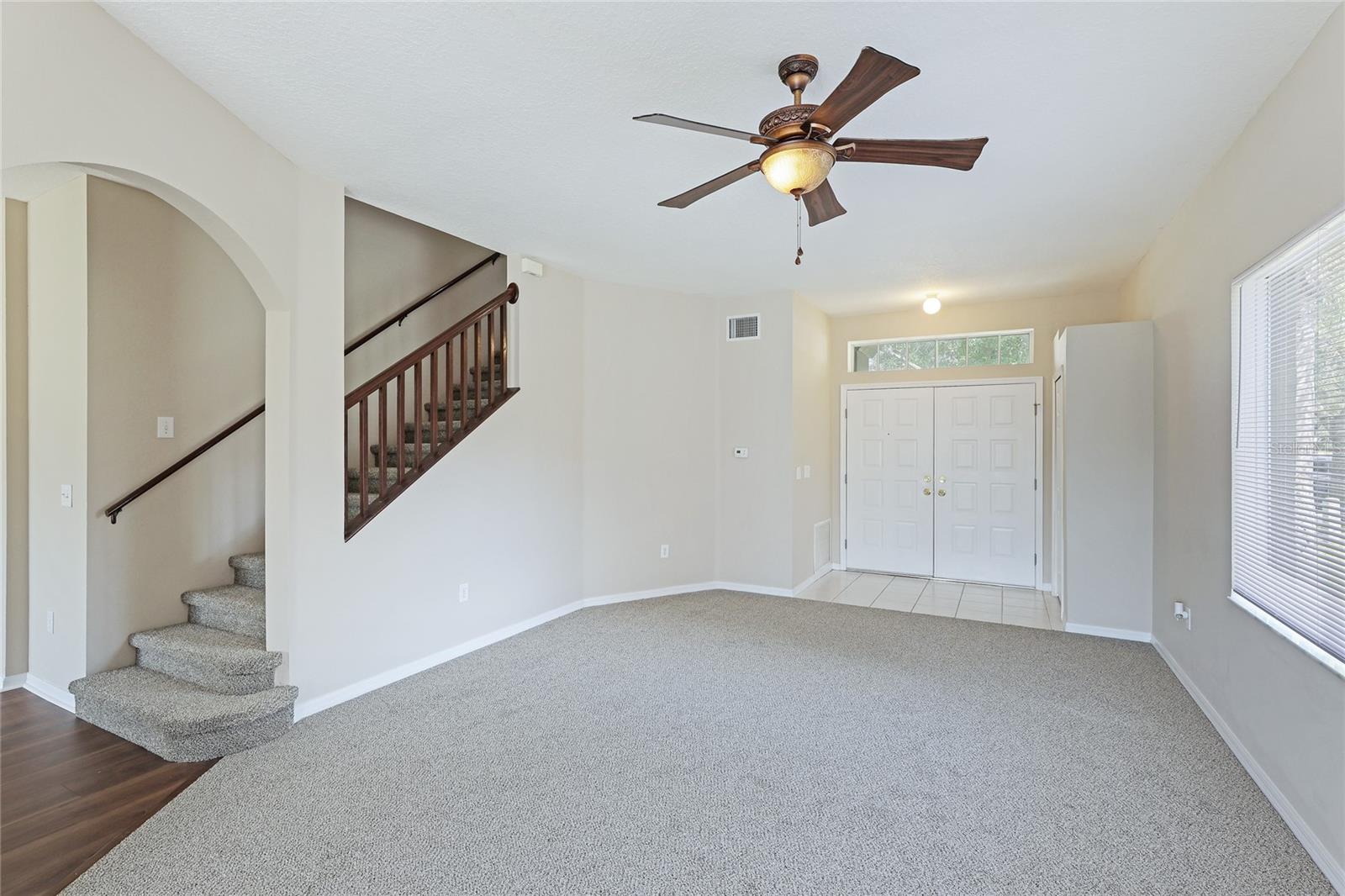 living room looking back at entry
