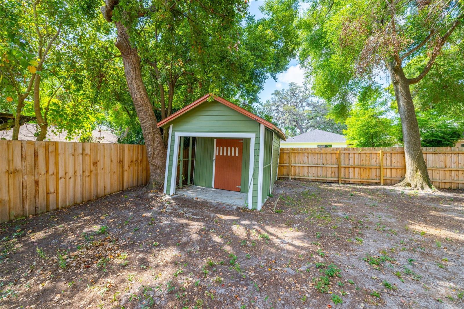 The shed can be torn down or renovated depending on your needs.