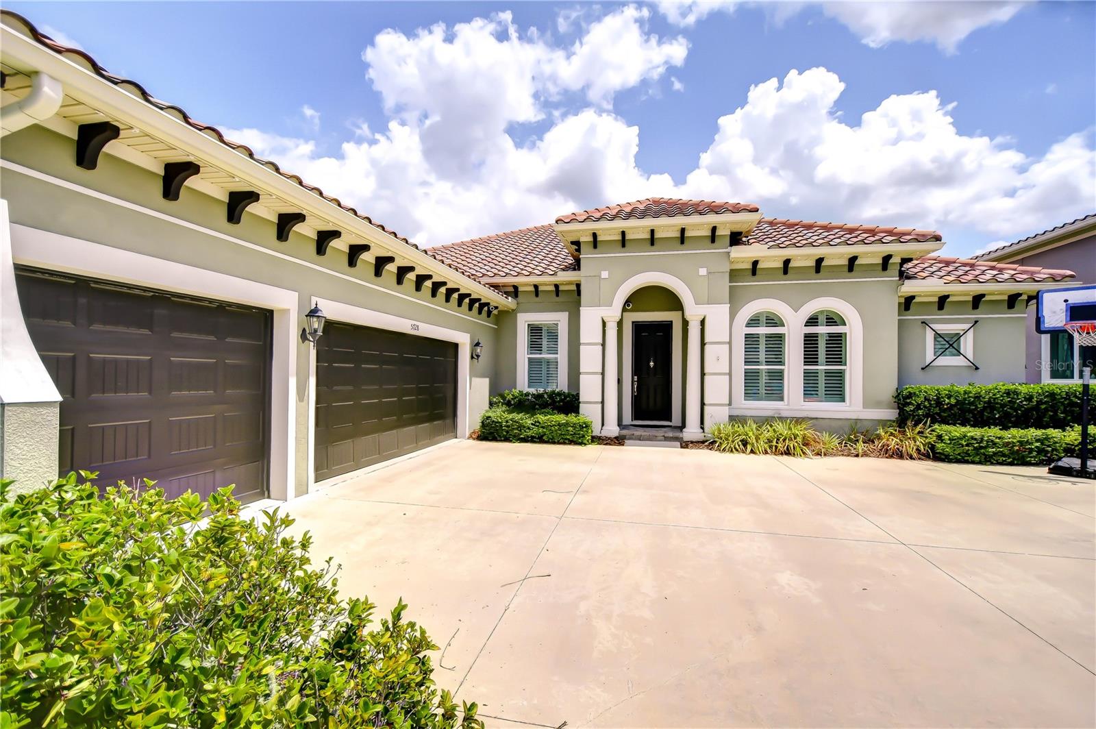 Three car side entry garage!