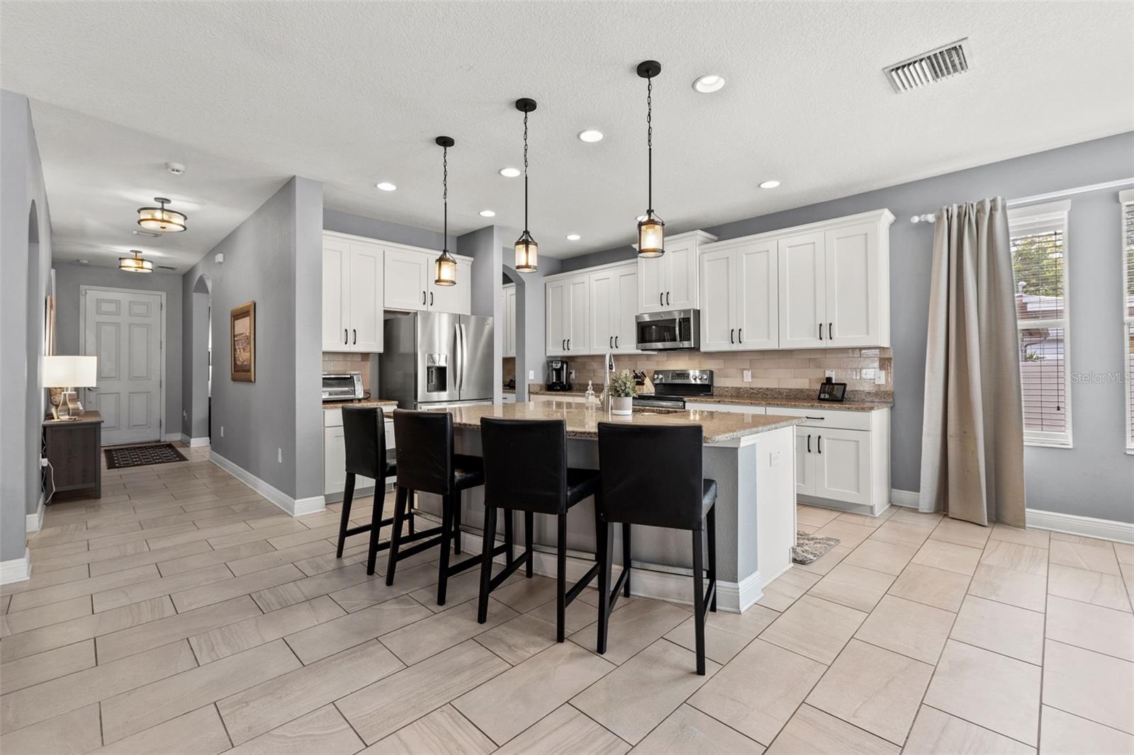 Large open kitchen with huge Island