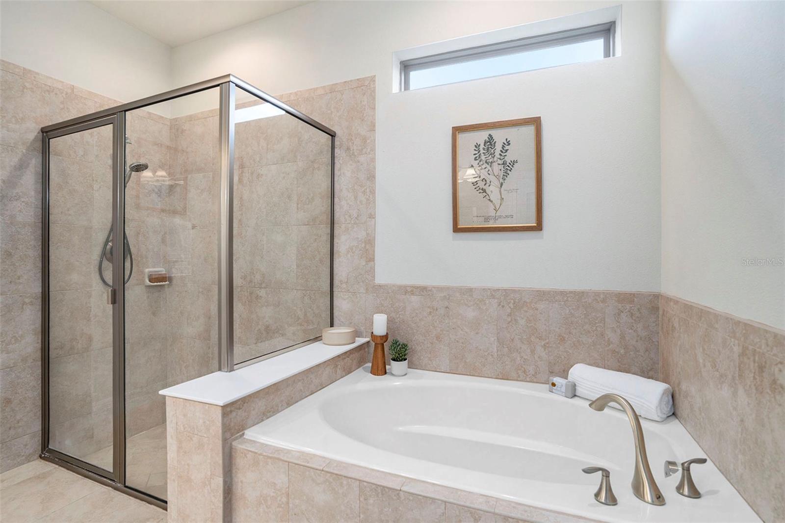 Tub and separate shower