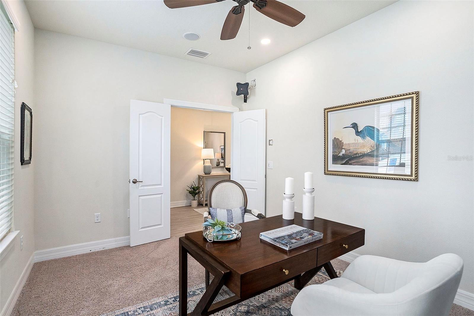 Den/Office with double door entry