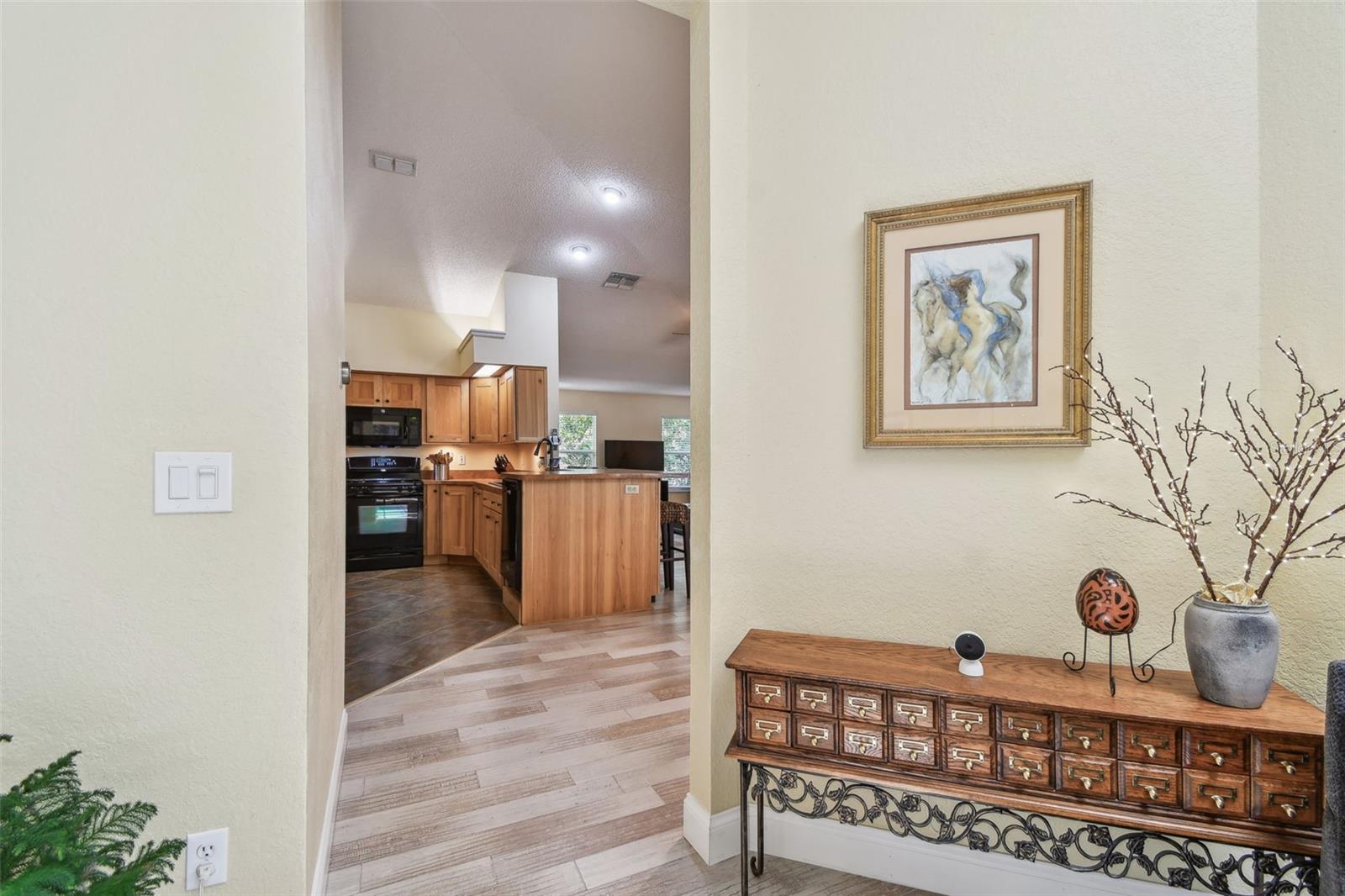 Heading into the kitchen/family room