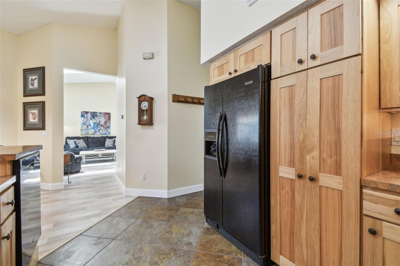 Looking toward living room, and laundry is just down the short hall to the right.